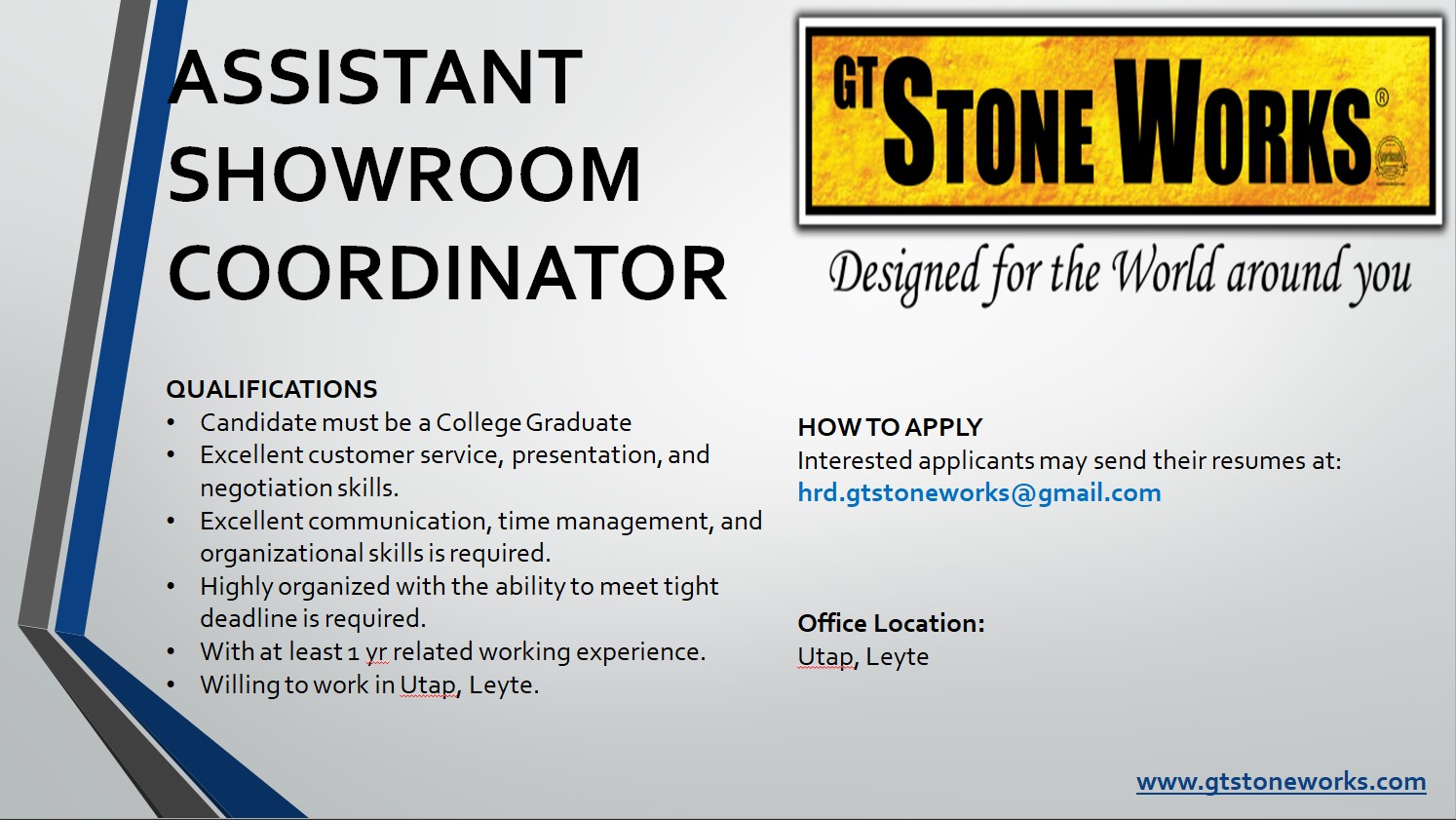 ASSISTANT SHOWROOM COORDINATOR